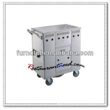 S104 Stainless Steel Kitchen Trolley Steamer Cart